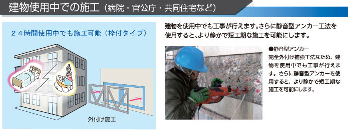 建物使用中での施工